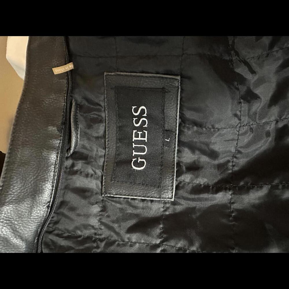 Vintage Men’s GUESS leather Bomber Size Large - Picture 4 of 6
